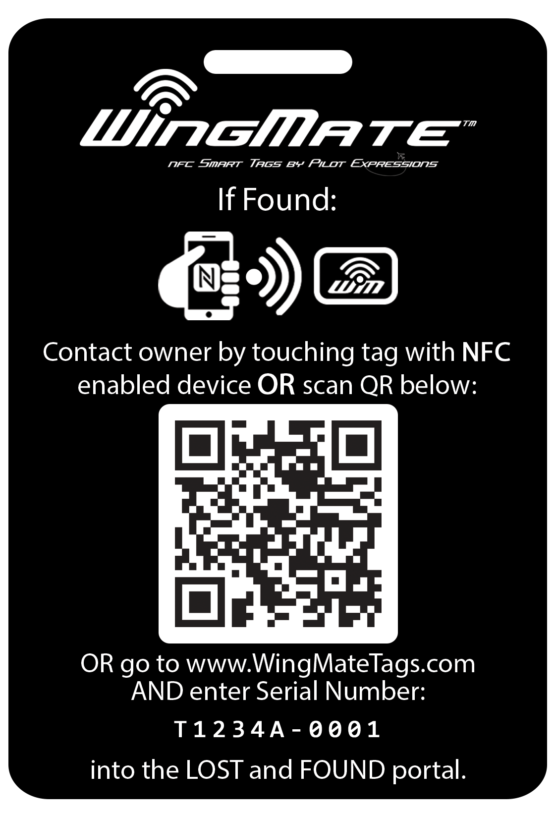 wingmate black Luggage tag